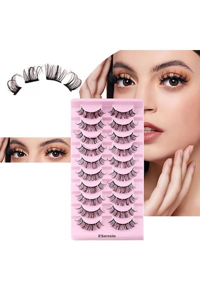 ESensio Set Gene False ESensio DIY10 - 10 perechi faux mink, forma curly - D curl, adezive, reutilizabile, a