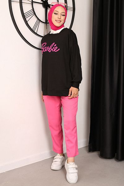 İmajButik Μπλούζα με στάμπα Barbie Black - Two Thread