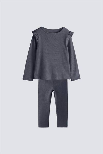 MİO Girl's Camisole Leggings Set Anthracite
