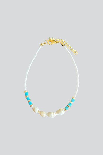 stravis Beaded Seashell Anklet