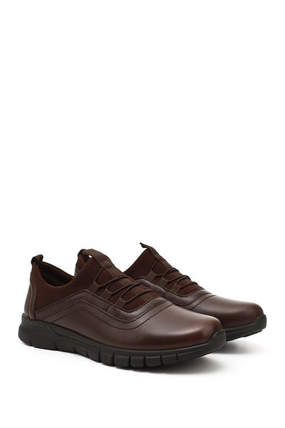 GÖNDERİ(R) Women's Brown Wedge Sole Genuine Leather Shoes