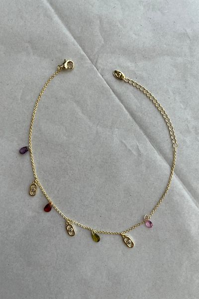 stravis Gold Charm Anklet