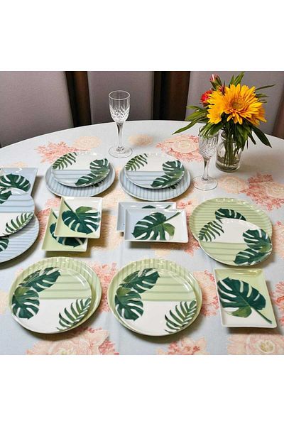 Noah Exclusive (Porland) 18 Piece Porcelain Catering and Breakfast Presentation Set for 6 People