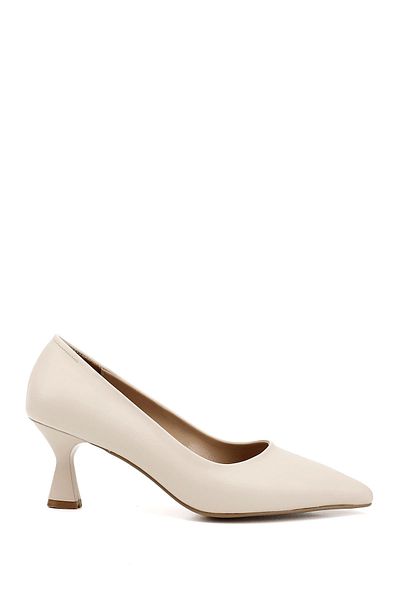 GÖNDERİ(R) Women's Cream Pointed Toe Goblet Heel Stiletto