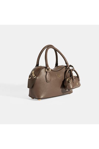 Desa Women's Brown Leather Bag Mini Handbag with Accessories