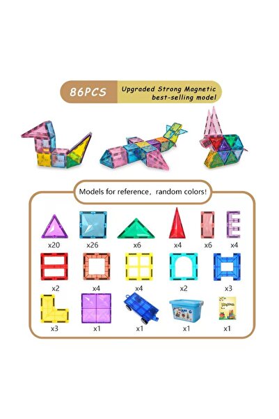 Magblock 86 Parça Manyetik Yapı Blokları - Çocuklar Için Eğitici - Geliştirici Oyun Seti