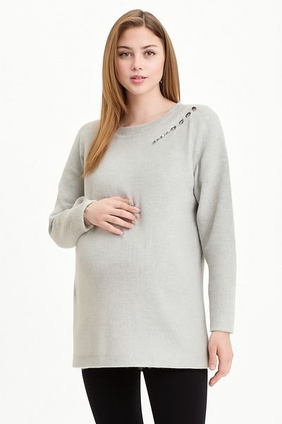 MEGHAN L.A Maternity Soft Ribbed Viscose Fabric Blouse