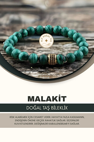 Alp Doğal Taş Malakit Doğal Taş Bileklik