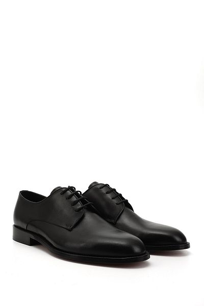 GÖNDERİ(R) Men's Black Laced Leather Sole Genuine Leather Classic Shoes