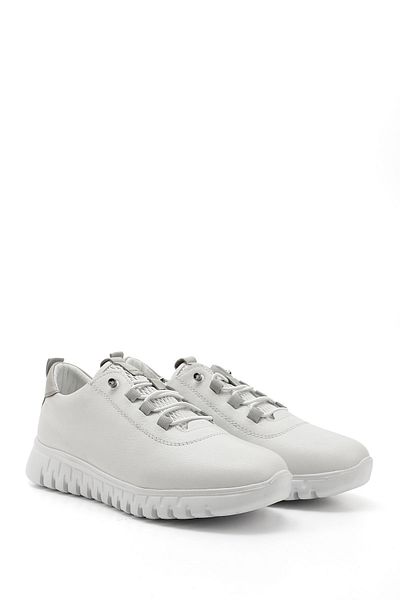 GÖNDERİ(R) Tenis din piele naturală cu șireturi din cauciuc alb pentru femei/fete