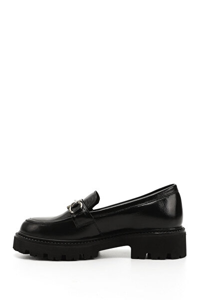 GÖNDERİ(R) Жіночі / Дівчачі Чорні Шкіряні Туфлі на Товстому Каблуці з Пряжкою