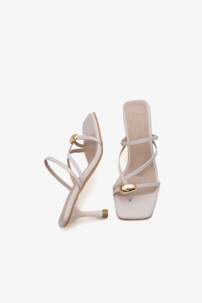 LOJO Women's Gold Buckle Heeled Banded Daily Slippers Lary
