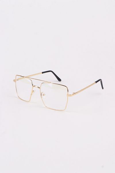 MACERATİ Unisex Transparent Gold Rimmed Image Glasses