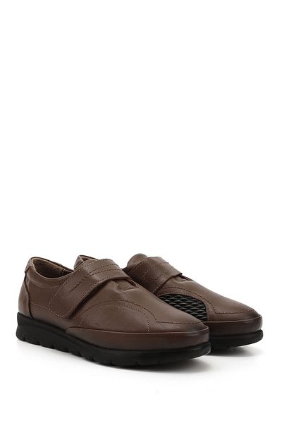 GÖNDERİ(R) Women's Brown Antique Wedge Sole Genuine Leather Shoes