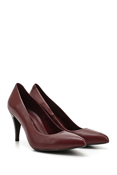 GÖNDERİ(R) Kadın Bordo Antik Sivri Burun Ince Topuklu Hakiki Deri Stiletto