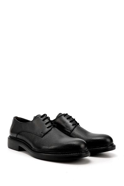 GÖNDERİ(R) Men's Black Lace-Up Printed Genuine Leather Classic Shoes
