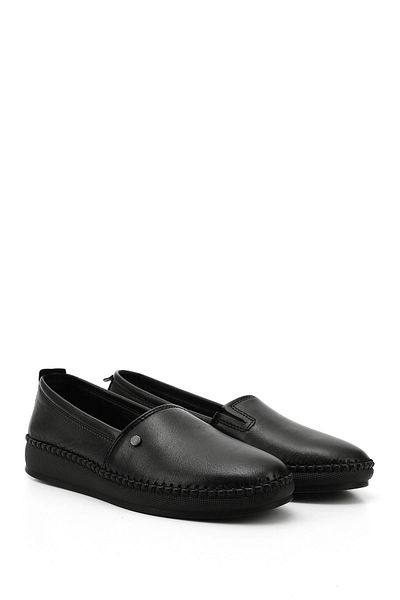 GÖNDERİ(R) Women/Girls Black Genuine Leather Comfort Shoes