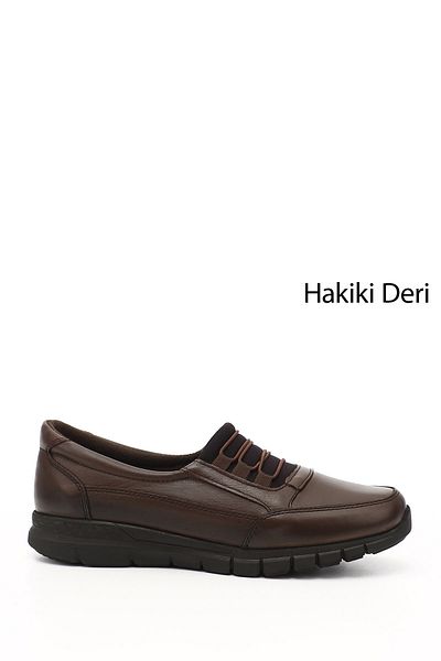 GÖNDERİ(R) Women's Brown Wedge Sole Genuine Leather Shoes