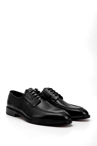 GÖNDERİ(R) Men's Black Laced Leather Sole Genuine Leather Classic Shoes