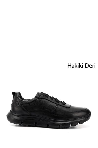 GÖNDERİ(R) Ανδρικό sneaker από γνήσιο δέρμα με μαύρο κορδόνι