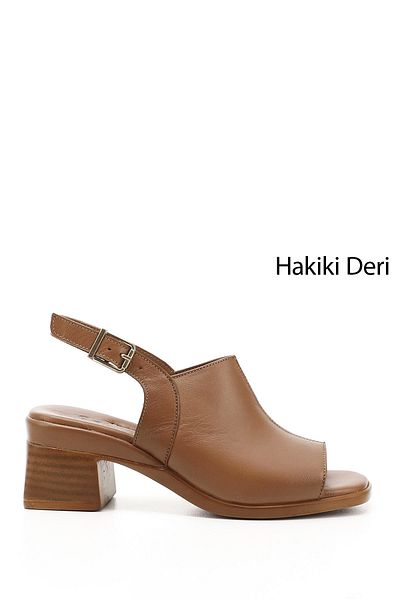 GÖNDERİ(R) Дамски/момически кафяви антични сандали от естествена кожа на дебел ток