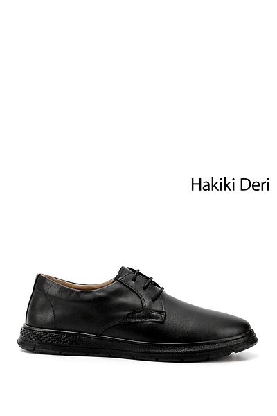 GÖNDERİ(R) BLACK Gön Γνήσιο δέρμα με στρογγυλά δάχτυλα με κορδόνια casual ανδρικά παπούτσια 01265
