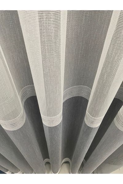 Erdoğanlar Koza Lupine Skirt Gray Transitional Glitter Banded Tulle Curtain 1/3 Tight Pleat