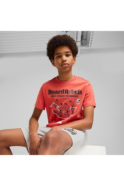 Puma Mid 90S Graphic I Kids Red Round Neck T-Shirt