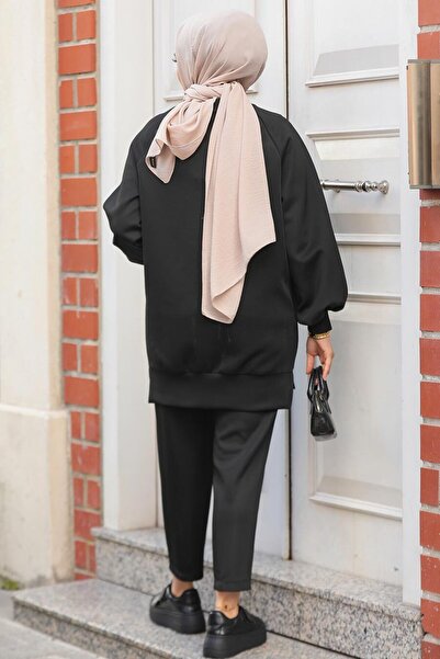 Neva Style 61351S Модел Черен хиджаб Костюм от две части