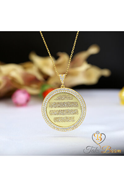 Takı Boom Nazar Duası Kolye, Dualı Kolye, 925 Ayar Gümüş Kolye, Altın Kaplama