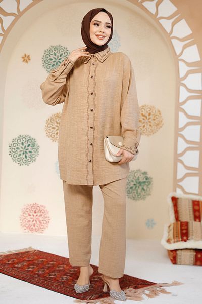 Neva Style Hijab Embroidery Double Biscuit Set - 28501Bs