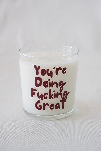 Beige & Stone "You'Re Doing Fucking Great" Glass Soft Drink & Water Glass - 380 ml