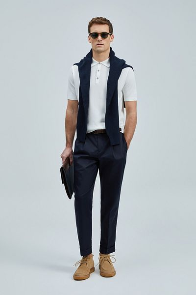 Lufian 111090114 Edwın Pulover pentru bărbați din amestec modal Tricou pentru bărbați Tricou alb