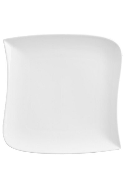 Secret de Gourmet Wave Square Shape Presentation Dinner Plate White 30cm