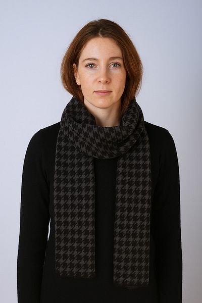 Sebir Moda Houndstooth Patterned Knitwear Scarf
