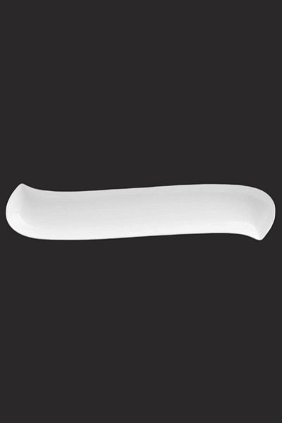 Secret de Gourmet Vague Design Rectangular Shape Dessert Plate White 37cm
