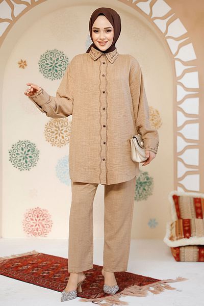 Neva Style Hijab Embroidery Double Biscuit Set - 28501Bs