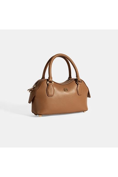 Desa Women's Tan Leather Bag Mini Handbag with Accessories