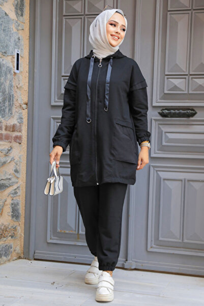 Neva Style Подвійний набір Tesettur 20072S з чорним капюшоном 20072S