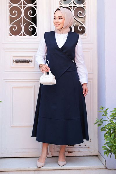N.S NEVA STYLE Σετ δύο τεμαχίων με φούστα Navy Blue Hijab 75471L