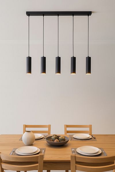 Modavize Spotline Modern Design 5-Piece Black Chandelier - for Living Room, Bedroom, Kitchen, Daylight