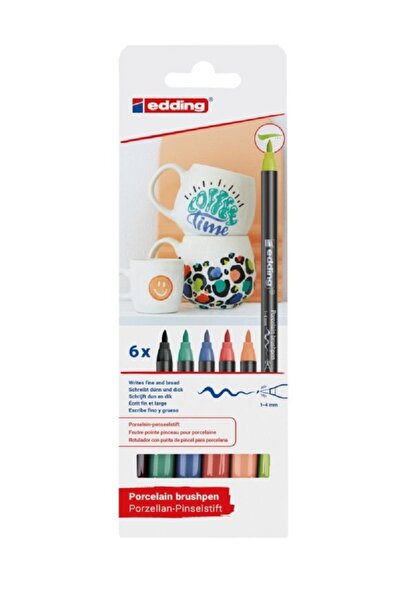 Edding 4200 Parlak-Canlı Renkler 6'lı Set Porselen Kalemi