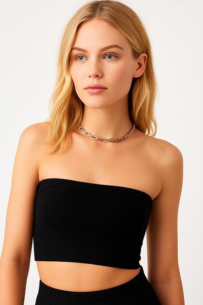 HAKKE Seamles Strapless Crop Bustier