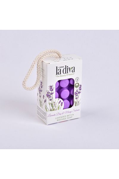 La Diva Lavender Shower and Massage Soap - Purple - 120 Gr