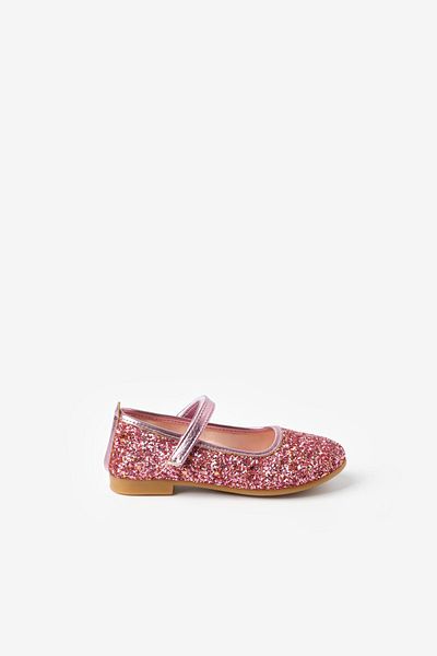 Le Mabelle Pink Glittery Velcro Girls' Shoes
