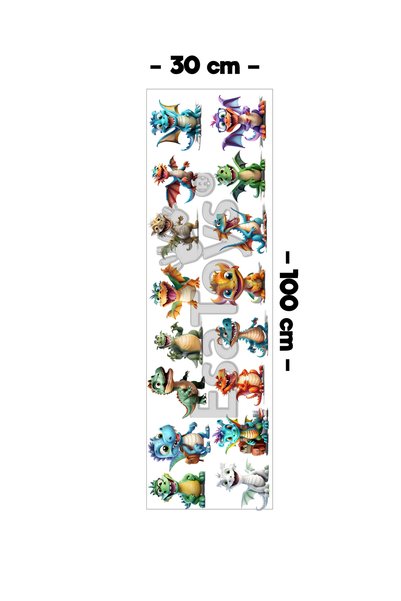 esatoys Set de autocolante pentru camera copiilor Cute Dragons