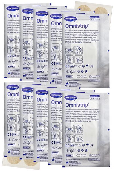 Hartmann Omnistrip Strip Strip Sewing Tape 25x127 Mm 10 Pieces