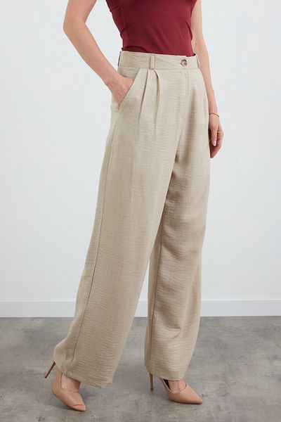 Fulla Moda Ψηλόμεσο υφασμάτινο παντελόνι Palazzo