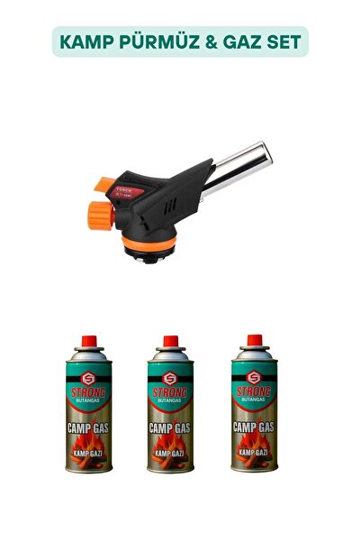 shopuyguntekno Kamptek Bütan Propan 3 Adet Gaz Kartuşu 400 ml 1 Adet 1300°c /...