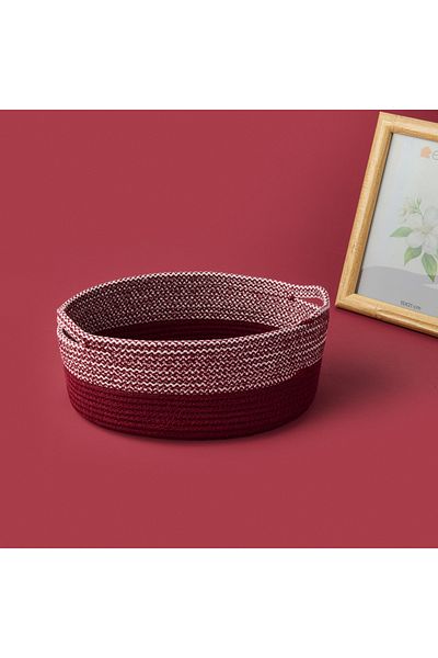 Simple Living Earthy Hues Decorative Basket - Claret Red - 26X20X9 cm